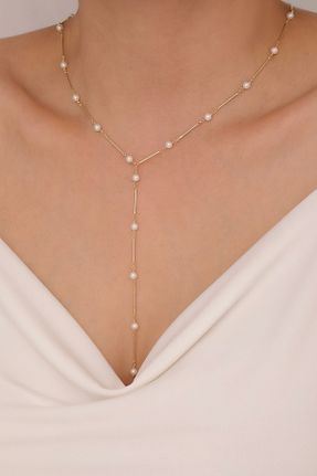 گردنبند نقره زرد زنانه 925 عیار emy by emel luxury silver jewelry - کد 891501053