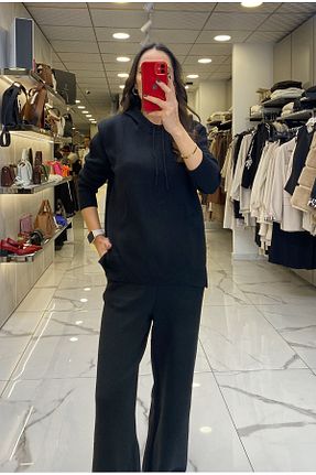 ست بالاتنه و پائین تنه مشکی زنانه تریکو Vosse - کد 892405819