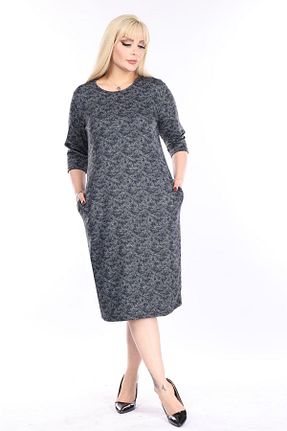 لباس سایز بزرگ طوسی زنانه پنبه ای modayız - کد 785189254