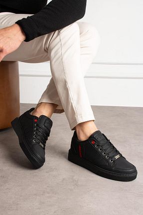کفش اسنیکر مشکی مردانه بند دار L.A Polo - کد 891492857