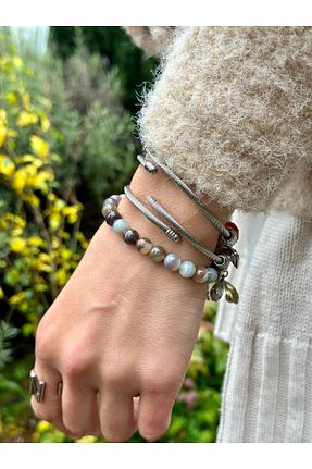 دستبند جواهر رنگی زنانه سنگ طبیعی Zodyak Doğal Taş - کد 891480233