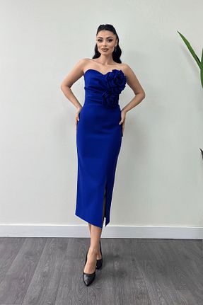لباس مجلسی و فارغ التحصیلی سرمه ای زنانه Straplez giyimmasalı - کد 891484692