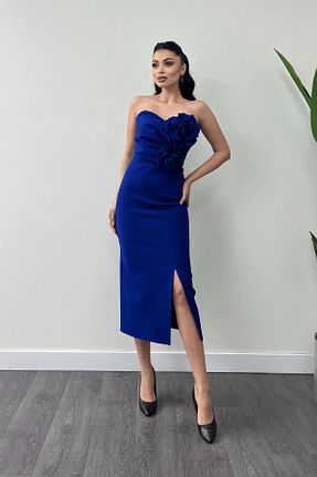 لباس مجلسی و فارغ التحصیلی سرمه ای زنانه Straplez giyimmasalı - کد 891484692