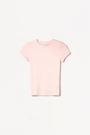 تیشرت صورتی زنانه رگولار Bershka - کد 891522391