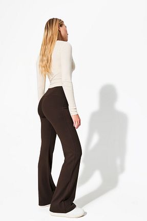 شلوار قهوه ای زنانه پنبه ای Bershka - کد 891539491