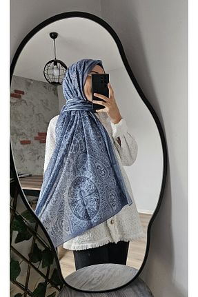 شال آبی زنانه پنبه پلی استر Merwiss - کد 891518289