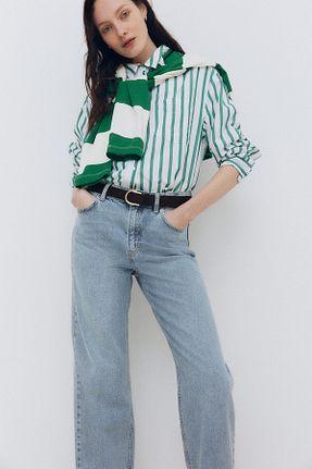 شلوار جین آبی زنانه پاچه ساده H&M - کد 892640087
