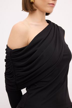 بلوز مشکی زنانه ساده Love My Body - کد 891582468