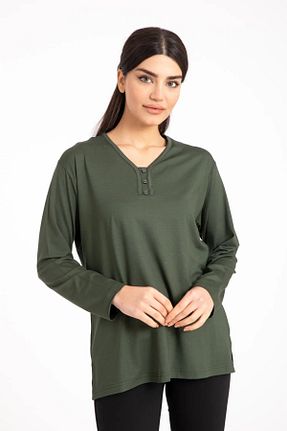 بلوز خاکی زنانه ساده Rüya - کد 40266957