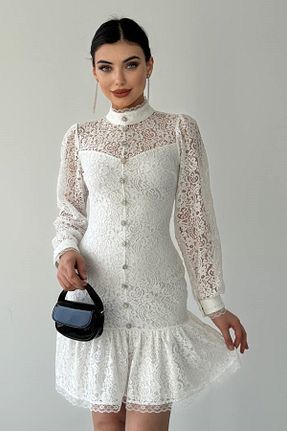 لباس سفید زنانه بافتنی barış sülün lovebox - کد 891602851
