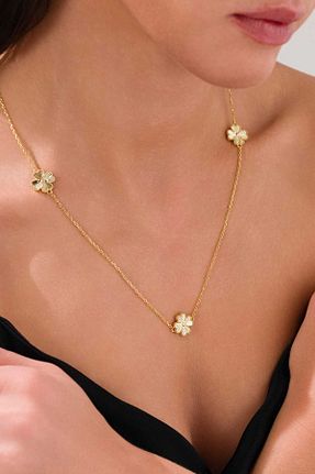 گردنبند نقره طلائی زنانه 925 عیار AcestesDesign - کد 891603973