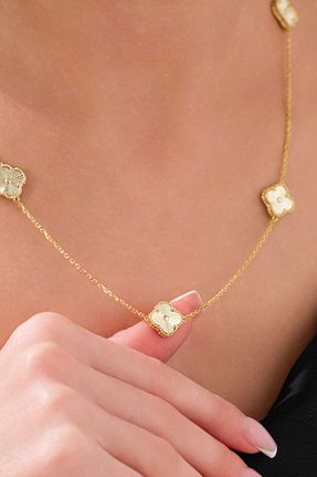 گردنبند نقره طلائی زنانه 925 عیار AcestesDesign - کد 891632251
