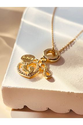 گردنبند استیل ( فولاد ) طلائی زنانه استیل ضد زنگ Wisstoria Collections - کد 891633578