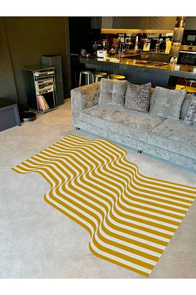 فرش زرد قابل شستشو Rugs Modern Halı - کد 891219373