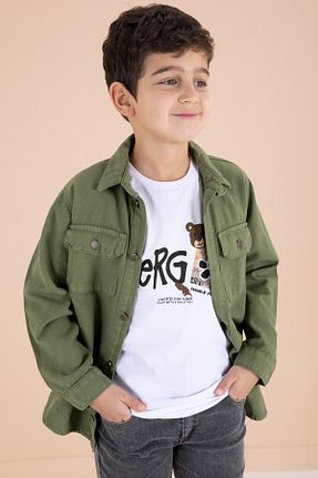 ست بالاتنه و پائین تنه خاکی بچه گانه جین Cansın Mini - کد 892641359