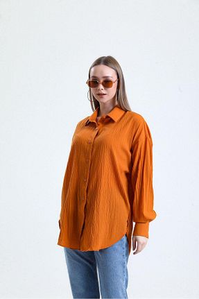 پیراهن نارنجی زنانه اورسایز Suffy - کد 891653010