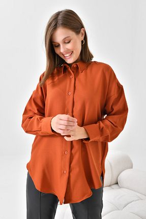 پیراهن نارنجی زنانه اورسایز Suffy - کد 891656022