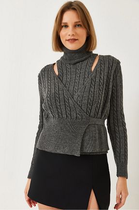 ست بالاتنه و پائین تنه طوسی زنانه تریکو Bianco Lucci - کد 891714760
