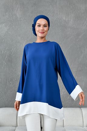 تونیک حجاب سرمه ای زنانه پلی استر TUNCAY - کد 892701143