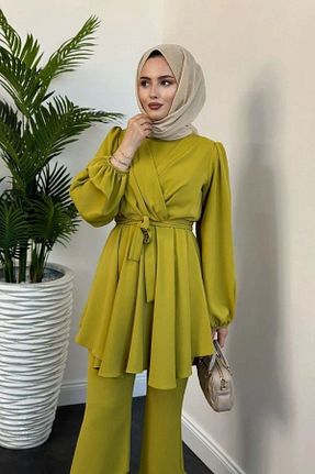 ست بالاتنه و پائین تنه حجاب سبز زنانه رگولار Swana - کد 891702661