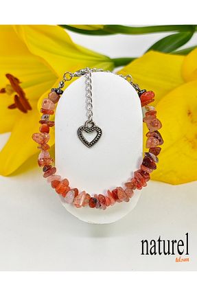دستبند جواهر نارنجی زنانه سنگ طبیعی Naturel Tılsım - کد 289790857