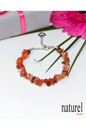 دستبند جواهر نارنجی زنانه سنگ طبیعی Naturel Tılsım - کد 289790857