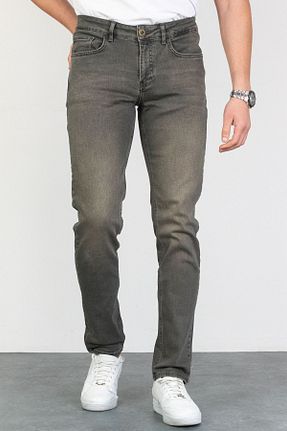 شلوار جین متالیک مردانه پاچه تنگ HLT JEANS - کد 815425774