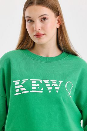 سوئیشرت سبز زنانه ساده KEWQ - کد 876869782