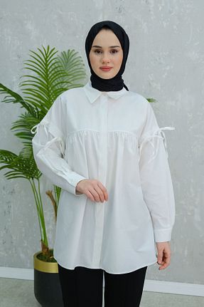 پیراهن حجاب سفید زنانه رگولار LOCCO - کد 891651392