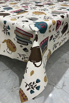 رومیزی بژ نایلون Pimula home - کد 892720101