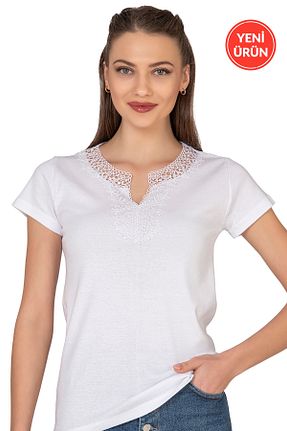 بلوز سفید زنانه ساده ÖZKAN underwear - کد 891743888