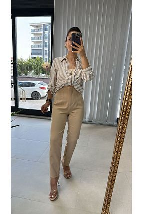 شلوار بژ زنانه پنبه ای caddstore - کد 891750814