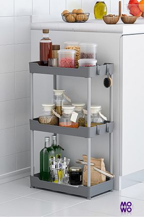 قفسه حمام طوسی پلاستیک Mowo Home - کد 859093157