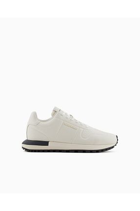 کفش اسنیکر بژ مردانه چرم اصل Emporio Armani - کد 891785133