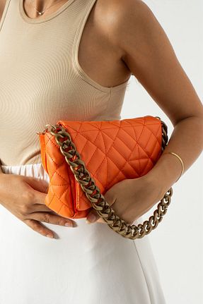 کیف دوشی نارنجی زنانه چرم مصنوعی Kaya Bag - کد 891792337