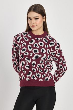 پلیور زرشکی زنانه پلنگی Rays - کد 891786197