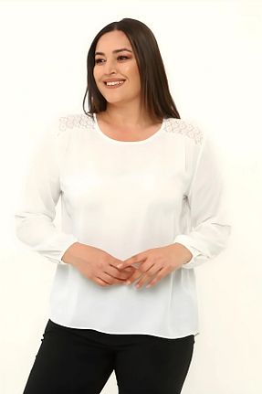 بلوز سایز بزرگ نباتی زنانه سایز بزرگ Hanezza - کد 6476928