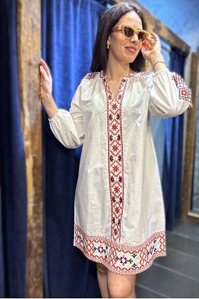 لباس سفید زنانه بافتنی Ateilerdijle - کد 891786799
