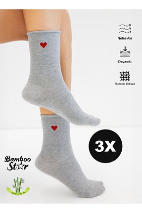 جوراب طوسی زنانه بامبو bamboo star - کد 891806114