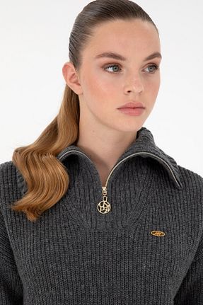 پلیور طوسی زنانه ساده U.S. Polo Assn. - کد 891801406