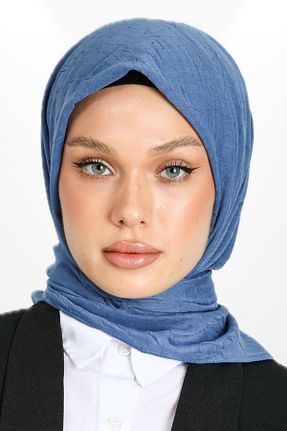 شال آبی زنانه پنبه ای hijabchi - کد 892901829