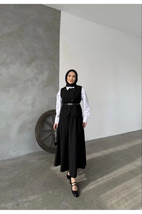 ست بالاتنه و پائین تنه حجاب مشکی زنانه رگولار Miraydın Butik - کد 890569188