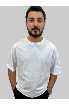 تیشرت سفید مردانه اورسایز Booss Milano - کد 832801399