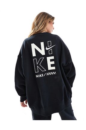 سوئیشرت مشکی زنانه چاپی Nike - کد 893264571