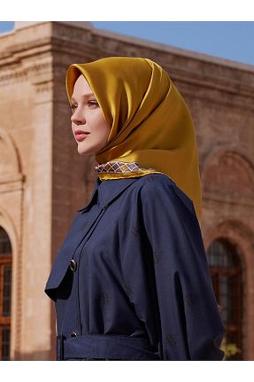 روسری رنگی کرپ ساتن ابریشم Armine - کد 827006444