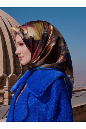 روسری رنگی کرپ ساتن ابریشم Armine - کد 801452172