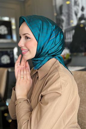 روسری رنگی کرپ ساتن ابریشم Armine - کد 801451917
