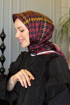 روسری رنگی کرپ ساتن ابریشم Armine - کد 891933366