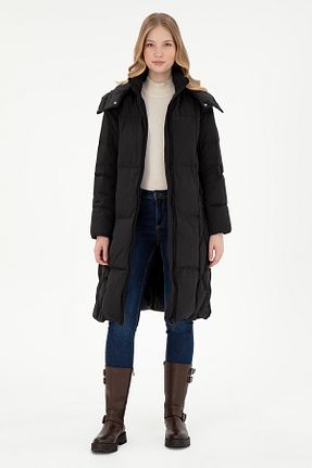 پالتو پشمی مشکی زنانه Fitted U.S. Polo Assn. - کد 891993907