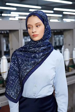 شال سرمه ای زنانه پلی استر Madame Polo - کد 892641807